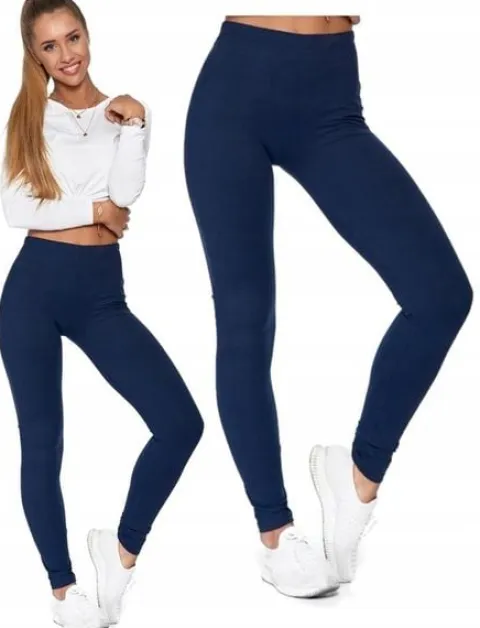 Legginsy Getry Klasyczne Damskie Wysoki Stan Kryjące Wygodne S/M