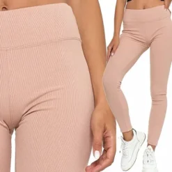Legginsy Moraj Leginsy damskie 1500-013 Legginsy PRĄŻEK beż r. S/M