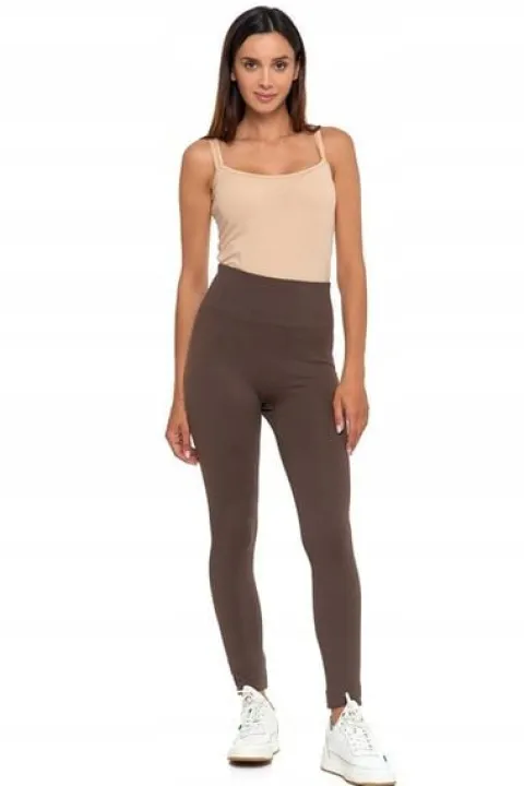Legginsy Prążkowane Damskie z Wysokim Stanem Modne Fit Getry MORAJ S/M