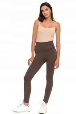 Legginsy Prążkowane Damskie z Wysokim Stanem Modne Fit Getry MORAJ S/M