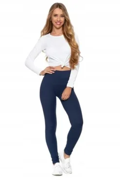 Legginsy z Wysokim Stanem KRYJĄCE Sportowe Getry Fit Klasyczne MORAJ L/XL