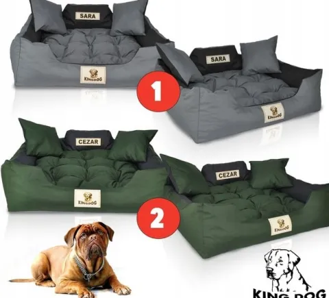 Legowisko dla psa kojec KINGDOG 115x95 personalizowane wodoodporne brązowe