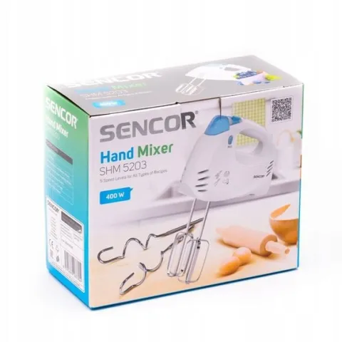 Lekki mikser ręczny blender CICHY 400W TURBO 5 pręd Sencor SHM 5203-EUE3