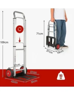 LEKKI WÓZEK MAGAZYNOWY TRANSPORTOWY MŁYNARKA SKŁADANY TACZKOWY 90KG ALU
