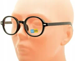 Lenonki czarne OKULARY ZERÓWKI Z FILTREM BLUE LIGHT DO KOMPUTERA oprawki OC