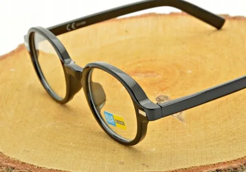 Lenonki czarne OKULARY ZERÓWKI Z FILTREM BLUE LIGHT DO KOMPUTERA oprawki OC