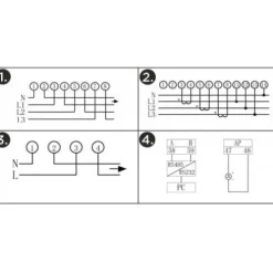 LICZNIK ENERGII TRÓJFAZOWY LCD MODBUS 100A RS485 IP54