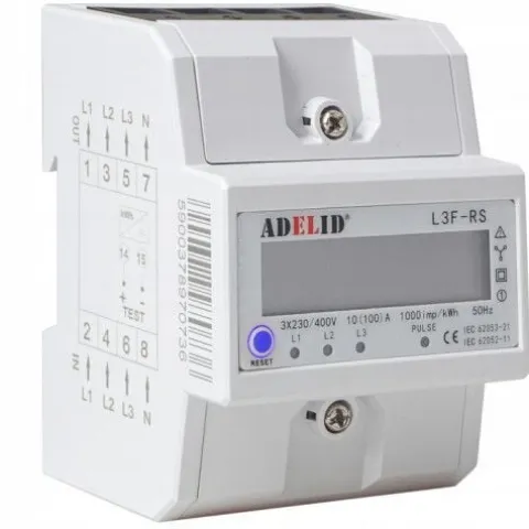 LICZNIK ENERGII TRÓJFAZOWY 3X230V 50/60HZ PODLICZNIK RESET