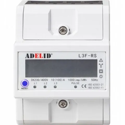 LICZNIK ENERGII TRÓJFAZOWY 3X230V 50/60HZ PODLICZNIK RESET