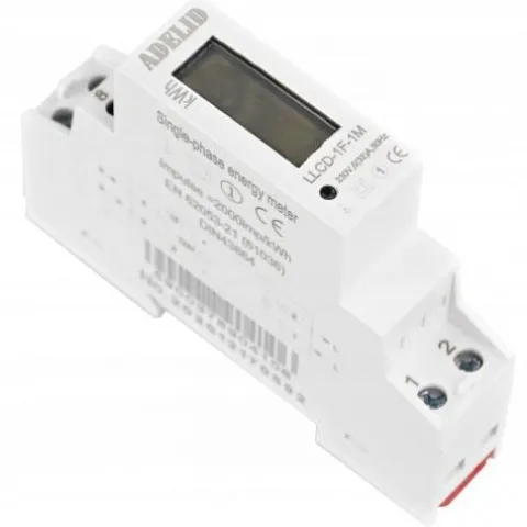 LICZNIK JEDNOFAZOWY LCD 40A 5A POMIAR ENERGII KWH NA SZYNĘ