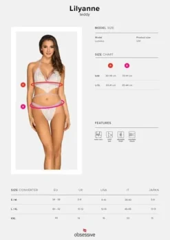 Lilyanne body białe - Obsessive L/XL