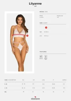 Lilyanne komplet 2-częściowy biały - Obsessive S/M