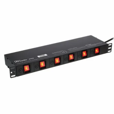 Listwa zasilająca 6 gniazd z osobnymi włącznikami the t.racks Power MS6