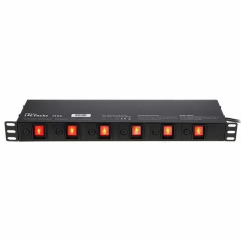 Listwa zasilająca 6 gniazd z osobnymi włącznikami the t.racks Power MS6