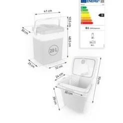 Lodówka turystyczna Berdsen Icemax 29 litry tryb ECO - ciemnoszara