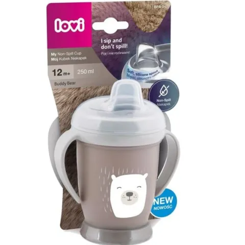 LOVI Kubek Niekapek z uchwytami junior 250ml Buddy Bear