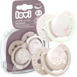 LOVI Smoczek uspokajający 0-2 miesiące BABY SHOWER GIRL 2 sztuki
