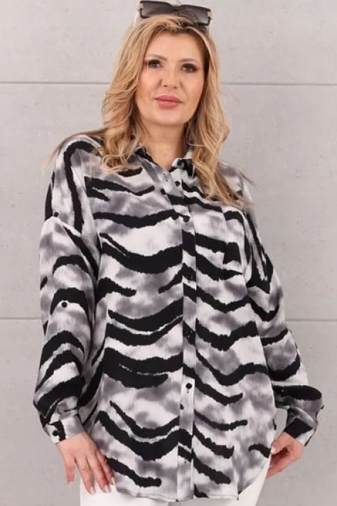 LUŹNA KOSZULA DUŻE ROZMIARY BAWEŁNIANA ELEGANCKA ASYMETRYCZNA