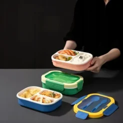 LUNCHBOX 3 PRZEGRÓDKI SZTUĆCE LUNCH BOX POJEMNIK ŚNIADANIE ŚNIADANIÓWKA
