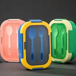 LUNCHBOX 3 PRZEGRÓDKI SZTUĆCE LUNCH BOX POJEMNIK ŚNIADANIE ŚNIADANIÓWKA