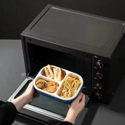LUNCHBOX 3 PRZEGRÓDKI SZTUĆCE LUNCH BOX POJEMNIK ŚNIADANIE ŚNIADANIÓWKA