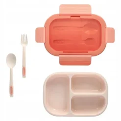 LUNCHBOX 3 PRZEGRÓDKI SZTUĆCE LUNCH BOX POJEMNIK ŚNIADANIE ŚNIADANIÓWKA