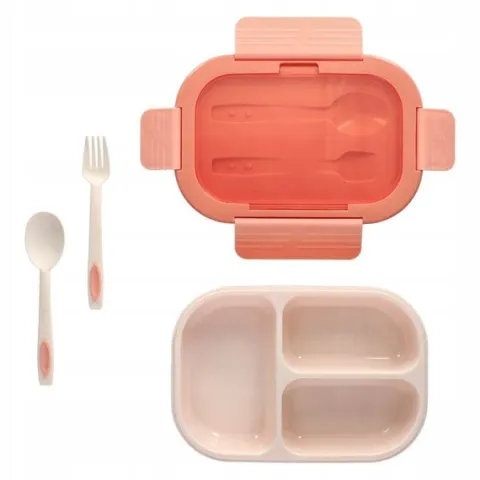 LUNCHBOX 3 PRZEGRÓDKI SZTUĆCE LUNCH BOX POJEMNIK ŚNIADANIE ŚNIADANIÓWKA