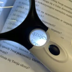 Lupa Szkło Powiększające do Czytania z Podświetleniem Podwójna 3 Diody LED