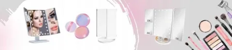 Lusterko Do MAKIJAŻU Podświetlane LED Kosmetyczne Stojące POWIĘKSZAJĄCE 3X!