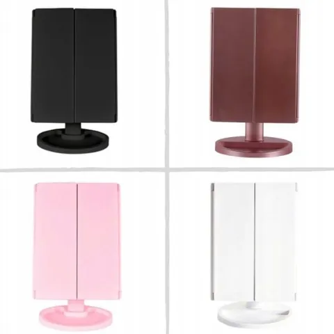 Lusterko Do MAKIJAŻU Podświetlane LED Kosmetyczne Stojące POWIĘKSZAJĄCE 3X!