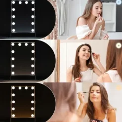 Lusterko kosmetyczne Hollywood stojące lustro do makijażu LED 12