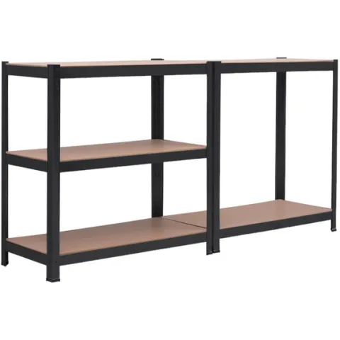 magazynowy regał metalowy garażowy 180 cm 5 półek kolor czarny piwnica 2w1