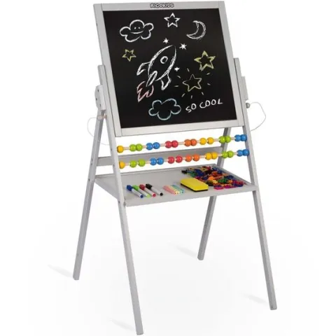 Magnetyczna kredowa tablica obrotowa Ricokids - szara
