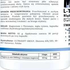 MAGNEZ L-TREONIAN 2000 MG SEN PAMIĘĆ KONCENTRACJA STRES UKŁAD NERWOWY 90TAB