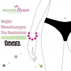 Majtki menstruacyjne ekologiczne Masmi DLA NASTOLATEK XS 100% bawełna BIO
