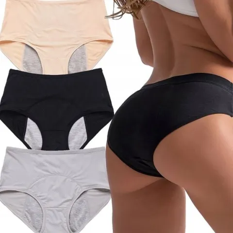 MAJTKI MENSTRUACYJNE Nieprzeciekające FIGI DAMSKIE CHŁONNE dla Kobiet M x3