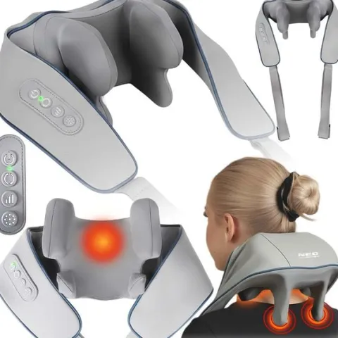 Masażer do pleców szyi karku shiatsu 3 tryby ogrzewanie bezprzewodowy Neo-Sport NS-505