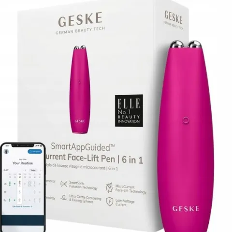 Masażer liftingujący do twarzy Geske MicroCurrent Face Lift Pen 6w1 Różowy
