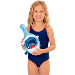 Maska do nurkowania dla dzieci pełnotwarzowa, z rurką, AntiFog, DryTop do snorkelingu