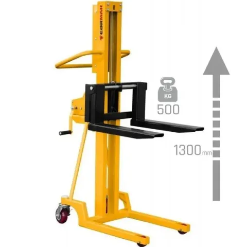 MASZTOWY WÓZEK PALETOWY UDŹWIG 500 KG, PODNOSZENIE 1300 MM CORMAK L513