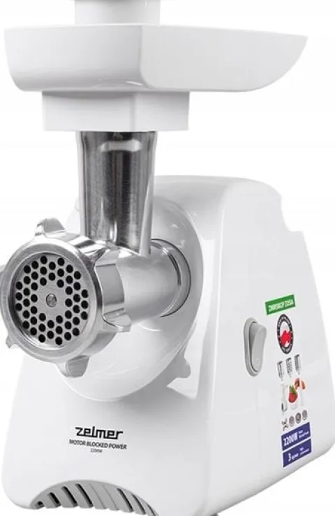 Maszynka do mielenia mięsa elektryczna Zelmer ZMM5801P 2200W 3 kg/min Biały