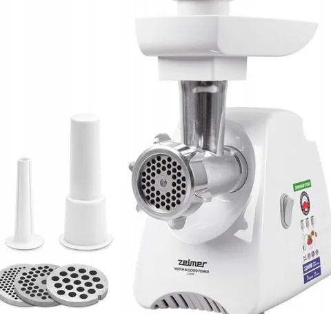 Maszynka do mielenia mięsa elektryczna Zelmer ZMM5801P 2200W 3 kg/min Biały