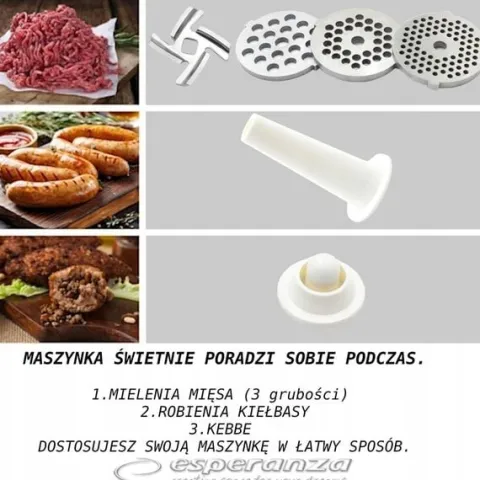 MASZYNKA DO MIELENIA MIĘSA MOCNA ELEKTRYCZNA +SITA