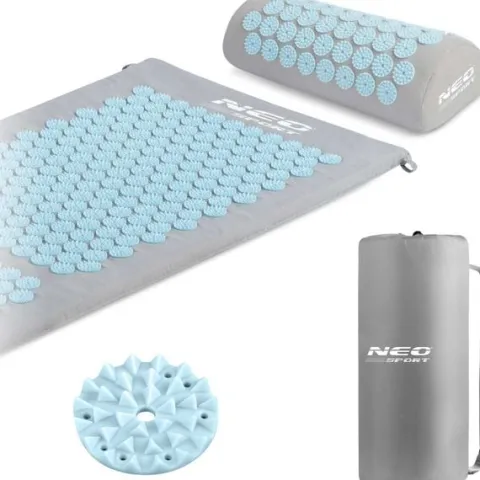 Mata do akupresury z kolcami Neo-Sport NS-901 szaro-niebieska