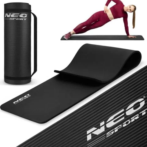 Mata do ćwiczeń gruba 183 x 60 cm Neo-Sport - 192300 czarna