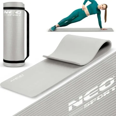 Mata do ćwiczeń 183 x 60 cm Neo-Sport - 192200 szara