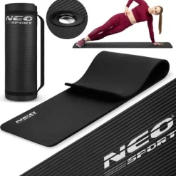 Mata do ćwiczeń z otworami gruba 183 x 60 cm Neo-Sport - 192000 czarna