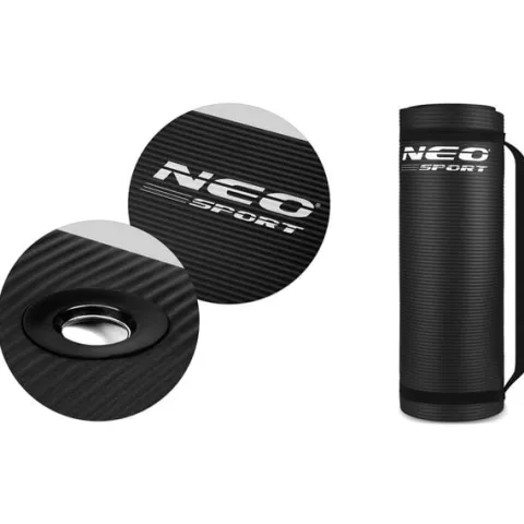 Mata do ćwiczeń z otworami gruba 183 x 60 cm Neo-Sport - 192000 czarna
