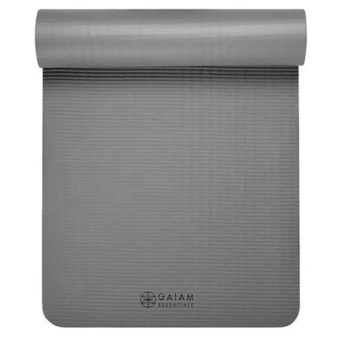 Mata fitness Essentials z paskiem Gaiam 183 x 61 x 1 cm szara