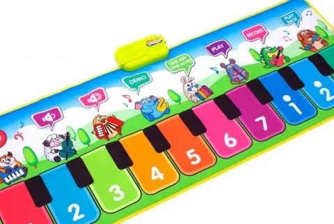 Mata Muzyczna Interaktywna Pianinko z Nagrywaniem ZWIERZĄTKA